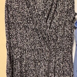 New York & Company Black and White Patterned Romper